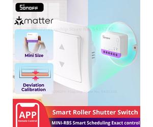 SONOFF MINI-RBS Matter Module de commutateur de rideau WIFI intelligent pour stores roulants contrôle précis des pourcentages fonctionne avec Alexa Google Home MINI-RBS
