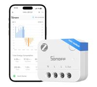 SONOFF MINI-ZB1GP, MINI PM, Zigbee 3.0, compteur d'énergie intelligent, hub Zigbee requis, conducteur neutre nécessaire, mesure du courant, compatible avec Home Assistant, 16 A