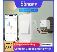 SONOFF MINI-ZB1GSP, Zigbee 3.0, Zigbee One PM, interrupteur d'éclairage intelligent, surveillance d'énergie, hub Zigbee requis, conducteur neutre nécessaire, mesure du courant, compatible avec Home