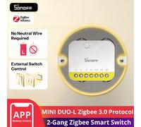 SONOFF MINI-ZB2GS-L protocole Zigbee aucun neutre requis MINI DUO-L commutateur intelligent Zigbee 2 gangs contrôle double canal avec hubs ZB