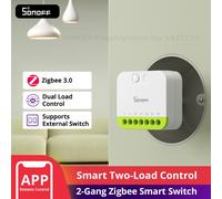 SONOFF MINI-ZB2GS MINI DUO commutateur intelligent Zigbee 2 gangs contrôle de charge double Signal de compatibilité Zigbee 3.0 avec plusieurs Hubs Zigbee