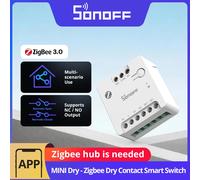 SONOFF MINI-ZBD Relais Zigbee Contact Sec AC/DC NO NC Interrupteur Intelligent pour Porte de Garage Portail