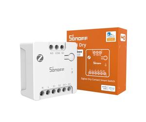 SONOFF MINI-ZBD Zigbee 3.0 Relais à contact sec, entrée AC/DC, compatible avec les hubs Zigbee, fonctionne avec Alexa et Google Home, relais intelligent pour porte de garage, chauffe-eau, moteurs DC