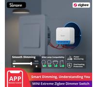 SONOFF Mini DIM Zigbee Interrupteur variateur pour LED à intensité variable, transformateurs électroniques, lampes incandescentes et halogènes, Zigbee 3.0, conducteur neutre nécessaire, mesure de la