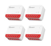 SONOFF MINI-ZBRBS Zigbee Lot de 4 commutateurs intelligents pour volet roulant, taille mini, contrôle en pourcentage, répéteur Zigbee, assistant Alexa/Google/Home, fil neutre requis, lot de 4