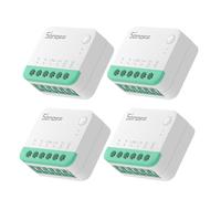 SONOFF MINIR4M Matter Interrupteur Mural, 2 Way Interrupteur Intelligent WiFi, 2400W/10A Soutien au Protocole Matter, Séparation des Relais, Compatible avec Alexa/Google Home/Home Assistant (4 Pack)