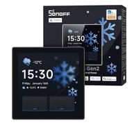 SONOFF NSPanel Pro Gen2 Panneau de Contrôle Intelligent avec Relais, Zigbee Hub & Matter Bridge, Intégration Home Assistant, Thermostat Alarme WiFi 2.4/5 GHz Commande Vocale Alexa Google Apple (Noir)