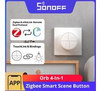 SONOFF Orb 4 en 1 Zigbee bouton de scène intelligent conception magnétique fendue Zigbee & eWeLink-double protocole à distance Actions de déclenchement multiples Orb 4-In-1