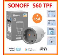SONOFF-S60 Tdissolve EU WiFi Smart Plug, Prise intelligente de courant 16A, permission de l'énergie, Télécommande, Minuterie, Commande vocale, Scène intelligente