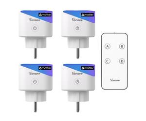 SONOFF S61s - lot de 4 prises connectées Matter avec mesure de consommation, compatible Alexa & Apple HomeKit