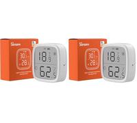 SONOFF SNZB-02D Mini Capteur ZigBee de Température et d'humidité Intelligent, Thermomètre Hygrometre Intérieur, écran LCD, Actualisation 5S, Compatible avec Alexa/Google Home/Home Assistant (Lot de 2)