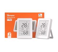 SONOFF SNZB-02DR2 AirGuard TH, Capteur Zigbee Intelligent de Température et d’Humidité Intérieur, Écran LCD 3.6'', Suivi App avec Graphiques, Alertes Exportation de Données Affichage à Distance 2 Pack