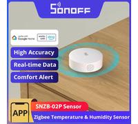 SONOFF SNZB-02P ZigBee 3.0 Capteur de Température et d'humidité Intelligent, Pour la Surveillance à Distance et la Domotique, ZigBee Hub Requis, Compatible avec Alexa/Google Home/Smartthings