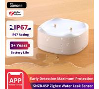SONOFF SNZB-05P Zigbee 3.0 capteur de fuite d'eau détection de fuite et de gouttes alertes en temps réel prise en charge Assistant domestique Google Alexa SNZB-05P