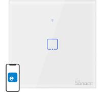 Sonoff T1EU1C-TX Smart Wall Switch, Acteur de commutation mural 1 canal, blanc, sans cadre, WiFi + 433MHz