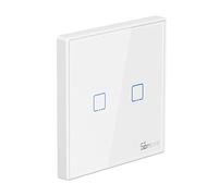 Sonoff T2EU2C-RF-86 Interrupteur mural sans fil RF à distance T2EU 1C/2C/3C 433 MHz avec autocollant Rasppishop (T2EU2C-RF-86)