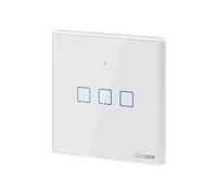 Sonoff T2EU3C-TX Smart Wall Switch, Acteur de commutation mural 3 canaux, blanc, avec cadre, WiFi + 433MHz