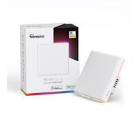 SONOFF T5-1Gang WiFi interrupteur Sans Fil Tactile, 2 way Interrupteur Mural Intelligent, Tactile Complet, Lumière LED, Sonnette Smart Wall Switch Compatible avec Alexa, Google Home, 5A/1200W