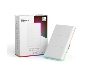 SONOFF T5-3C-120 Interrupteur Mural Smart Touch Wifi Télécommande eWeLink Tactile Multisensoriel Smart LED RGB Boîtier Remplaçable Compatible avec Alexa, Google Home