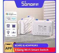 SONOFF-Technologie de commutation intelligente WiFi, commande vocale, mode de verrouillage via l'application eWeLink, prise en charge d'Alexa et de Google, 4CHR3, 4CHPROR3