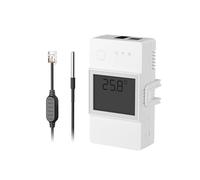 SONOFF TH Elite 20A Interrupteur Connecté WiFi avec WTS01 Capteur de Température Étanche, Contrôle à Distance via APP, Surveillance de Temp, Compatible avec Alexa, Google Home, Interface RJ9 4P4C