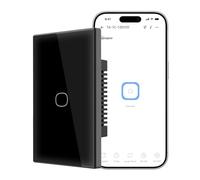 SONOFF TX Gen2 Interrupteur tactile intelligent pour mur : 1 canal, panneau type 120, Wi-Fi 2,4 GHz, neutre requis, compatible avec Matter, Apple Home/Google Home/Amazon Alexa, T6-1C-120 Mo