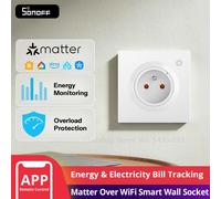 SONOFF WS01TPE-E Prise Murale Intelligente Wi-Fi EU Type E avec Suivi de Consommation Énergétique et Compatibilité Matter Apple Home