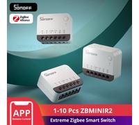 SONOFF ZBMINIR2 commutateur intelligent Zigbee extrême 1-10 pièces commutateur de relais détachable télécommande via eWeLink fonctionne avec Alexa Google Home 10PCS ZBMINIR2