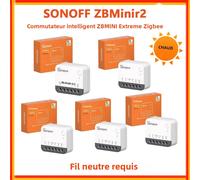 SONOFF ZBMinir2 Extreme Zigbee 3.0 Interrupteur intelligent, contrôle externe, mode relais détachable, module domotique via eWelink Alexa