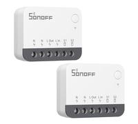 SONOFF ZBMINIR2 Interrupteur Connecté Zigbee, (2 Pack) 2 Way ZigBee 3.0 Mini Smart Switch, 10A/2200W, Fil Neutre Requis, Compatible avec Alexa, Google Home, Séparation des Relais, Requis ZigBee Hub