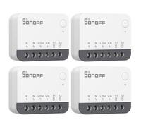 SONOFF ZBMINIR2 Interrupteur Connecté Zigbee, (4 Pack) 2 Way ZigBee 3.0 Mini Smart Switch, 10A/2200W, Fil Neutre Requis, Compatible avec Alexa, Google Home, Séparation des Relais, Requis ZigBee Hub