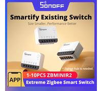SONOFF ZBMINIR2 Interrupteur intelligent Zigbee, mode relais détachable, contrôle par interrupteur externe, fonctionne avec la passerelle EWeLink Zigbee, 1 à 4 pièces requises 1PCS ZBMINIR2