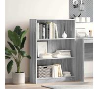 Sonoma Bibliothèque en contreplaqué gris 80 x 24 x 109 cm avec compartiments ouverts pour livres et magazines Idéal pour le salon, le bureau, la chambre à coucher