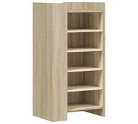Sonoma Chêne Armoire à Chaussures 52x37,5x100 cm | Bois à base de bois, résistant à l'humidité, facile à nettoyer, 2 façons de monter