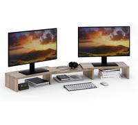 Sonoma Dual Monitor Riser Stand Monitor Stand Desk Organizer Computer Stand 3 Shelves Adjustable Length