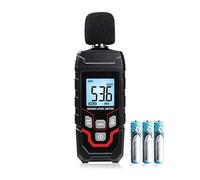 Sonomètre 30 à 130 dB avec résolution de 0,1 dB, écran LCD rétroéclairé fonctions MAX/MIN/Hold pondération A réponse rapide/lente idéal pour maison bureau usine HVAC et contrôle du bruit de voisinage