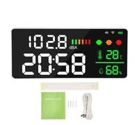 Sonomètre 4 en 1 avec écran LED 11 pouces, thermomètre, hygromètre, horloge, capteur intelligent WiFi, contrôle par application pour la maison, le bureau, la salle de classe