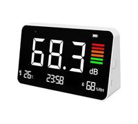Sonomètre 4 en 1, détecteur de bruit avec barre de couleur LED, indicateur visuel, capteur environnemental mural pour bureaux, centres d'appel, salles de classe
