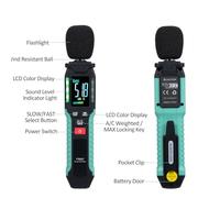 Sonomètre numérique FY8837 - Décibelmètre portable, plage de 30 à 130 dB - Testeur de niveau sonore avec précision de 1,5 dB - Pondération AC et réponse lente et rapide avec écran
