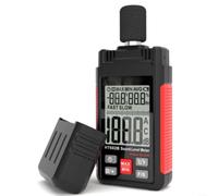 Sonomètre numérique, testeur de décibels de bruit de 30 à 130 dBA avec mesure de la température et de l'humidité, réponse rapide/lente, écran LCD rétroéclairé pour surveillance d'usine (HT602B)