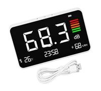 Sonometre, Plage de mesure SPL 30-130 DBA rechargeable avec affichage de la température et de l'humidité