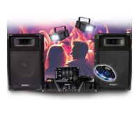 SONORISATION COMPLET Disco 480W IBIZA SOUND DJ300 Ampli - Table de mixage - Enceintes - Micro, Pack Lumières OVNI STROBES LED