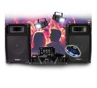 SONORISATION COMPLET Disco 480W IBIZA SOUND DJ300 Ampli - Table de mixage - Enceintes - Micro, Pack Lumières OVNI STROBES LED