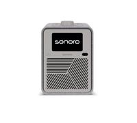 sonoro ATRON Système stéréo compact avec AirPlay, Bluetooth LE Audio, DAB+/FM, radio Internet, Wi-Fi et contrôle par application - Gris perle/argenté