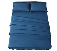 SONORO KATE Ensemble de draps en Microfibre Super Douce, 1800, draps égyptiens de Luxe en Fil de Coton avec Poche de 45,7 cm de Profondeur, infroissables et hypoallergéniques, 4 pièces (très Grand