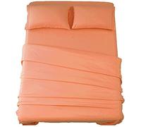 SONORO KATE Ensemble de draps en Microfibre très Douce, 1800, draps égyptiens de Luxe avec Poche de 40,6 cm de Profondeur, Plis (Corail, Grand lit)