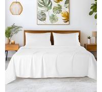 SONORO KATE Parure de lit 4 pièces 100% Coton égyptien - 1200 Fils au Pouce carré, draps de lit de Luxe et rafraîchissants, Armure Satin pour Un Toucher Doux, Convient aux Matelas jusqu'à 4,8 m
