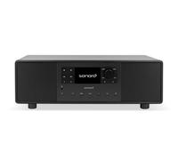 sonoro Primus Radio Internet avec Bluetooth (Spotify, Deezer, Podcasts, FM/FM, DAB Plus, WLAN, AUX-In, boîtier en bois) Chaîne stéréo Noir
