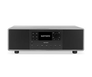 sonoro - Primus, Radio Internet avec Bluetooth (Spotify, Deezer, podcasts, FM/UKW, Dab Plus, WLAN, entrée AUX, boîtier en Bois) Chaîne stéréo Gris Craie