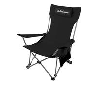 SONOSS Chaise de Camping Pliante avec Porte-gobelet et Poche latérale - Chaises de Camping légères, Portables et Robustes, à Dossier Haut, for l'extérieur, la pêche et Les Pique-niques(Black)